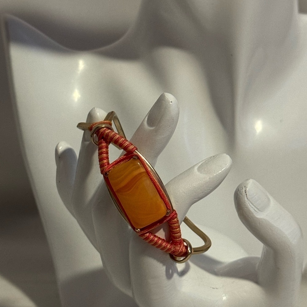 Chico's Orange and Gold Artistic Bracelet